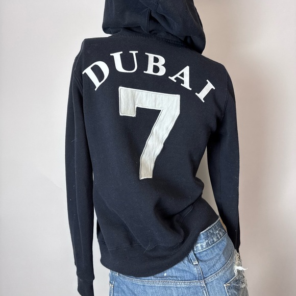 Dubai Navy Blue Zip Sporty Hoodie - Picture 2 of 3